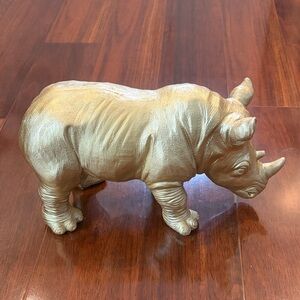 Gold Rhino Sculpture